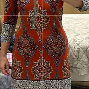 London Times Orange Sheath Dress, size 4. Beautiful!!